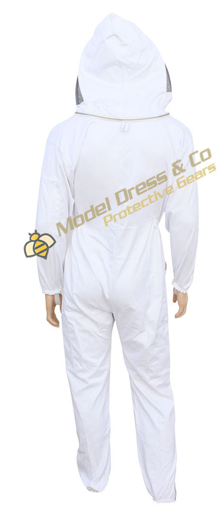 100% Cotton White Suit ( Golden Zip )